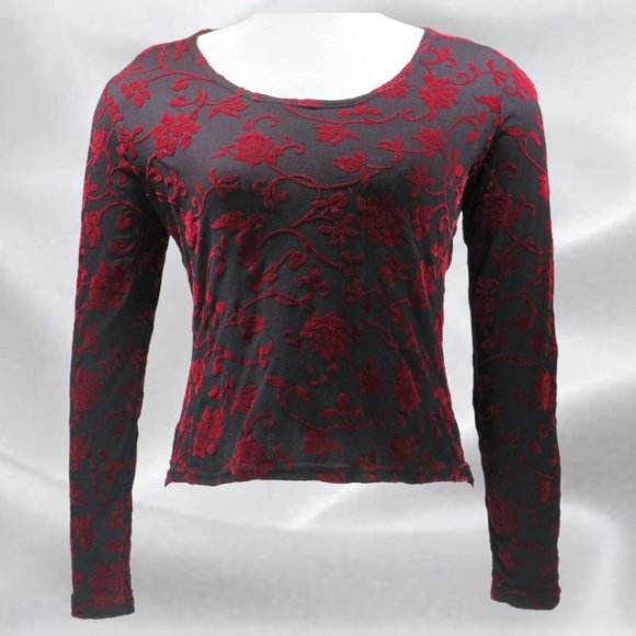 Ces...Astures...Astu Black & Red Long Sleeve Top in Size Medium - Picture 1 of 4